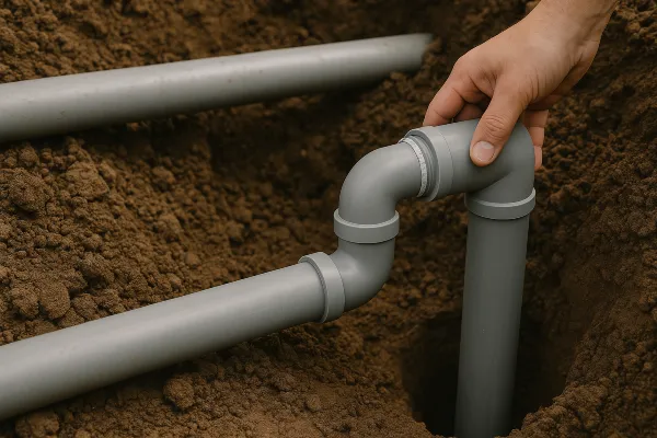 PVC pipes going underground in Leander, TX - Kitchen Plumbing Redesign PVC pipes going underground in Leander, TX - Kitchen Plumbing Redesign